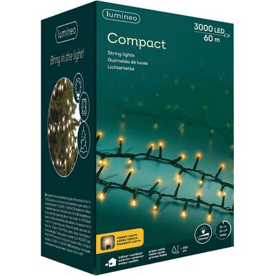 Kaemingk Oświetlenie Choinkowe Compact 3000led 60m Klasyczny Ciepły - Zielony Kabel Kaemingk Oświetlenie Choinkowe Compact 3000led 60m Klasyczny Ciepły - Zielony Kabel