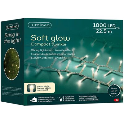 Kaemingk B.V. Oświetlenie choinkowe Soft glow 1000LED 22,5m ciepły biały - transparentny kabel Kaemingk B.V. Oświetlenie choinkowe Soft glow 1000LED 22,5m ciepły biały - transparentny kabel