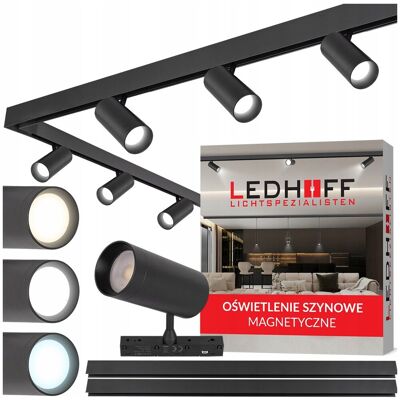 Ledhoff Oświetlenie magnetyczne LED 2x Szyna 1m + 6x lampa punktowa spot 20W M20 Ledhoff Oświetlenie magnetyczne LED 2x Szyna 1m + 6x lampa punktowa spot 20W M20