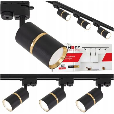 inna (Inny) Oświetlenie szynowe listwa 1m + 3x reflektor GU10 CZARNA złota Lampa LED inna (Inny) Oświetlenie szynowe listwa 1m + 3x reflektor GU10 CZARNA złota Lampa LED