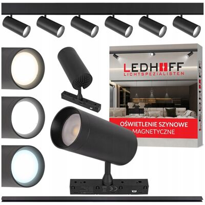 Ledhoff Oświetlenie szynowe magnetyczne LED Listwa 2m + 6x lampa punktowa SPOT 20W Ledhoff Oświetlenie szynowe magnetyczne LED Listwa 2m + 6x lampa punktowa SPOT 20W