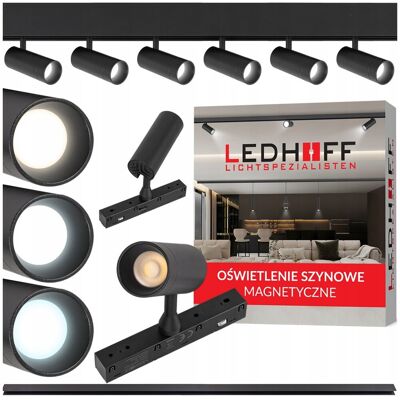 Ledhoff Oświetlenie szynowe magnetyczne LED Listwa 2m + 6x lampa punktowa SPOT 7W Ledhoff Oświetlenie szynowe magnetyczne LED Listwa 2m + 6x lampa punktowa SPOT 7W