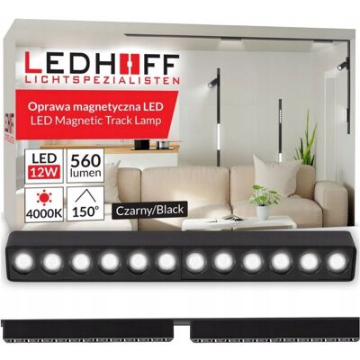 inna (Inny) Oświetlenie szynowe magnetyczne Szynoprzewód 1m 2x lampa LED 12W CZARNA inna (Inny) Oświetlenie szynowe magnetyczne Szynoprzewód 1m 2x lampa LED 12W CZARNA