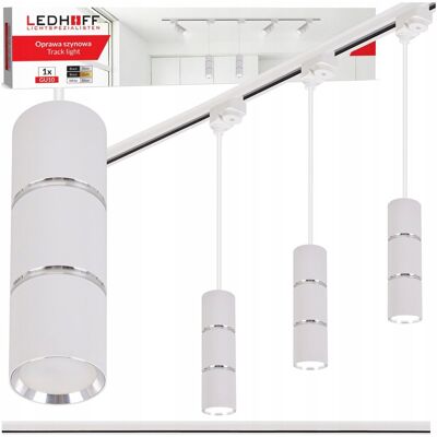 inna (Inny) Oświetlenie szynowe SZYNA 1m 3x lampa wisząca LED TUBA GU10 biała SREBRNA inna (Inny) Oświetlenie szynowe SZYNA 1m 3x lampa wisząca LED TUBA GU10 biała SREBRNA