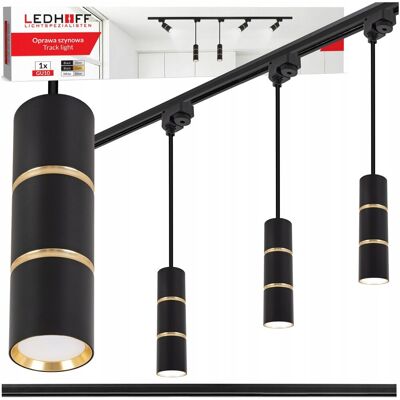 inna (Inny) Oświetlenie szynowe SZYNA 1m + 3x lampa wisząca LED TUBA GU10 czarna ZŁOTA inna (Inny) Oświetlenie szynowe SZYNA 1m + 3x lampa wisząca LED TUBA GU10 czarna ZŁOTA