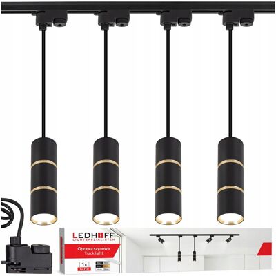 inna (Inny) Oświetlenie szynowe SZYNA 1m + 4x lampa wisząca LED TUBA GU10 czarna ZŁOTA inna (Inny) Oświetlenie szynowe SZYNA 1m + 4x lampa wisząca LED TUBA GU10 czarna ZŁOTA