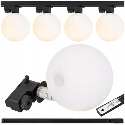 Ledhoff Oświetlenie szynowe SZYNA LED 1m + Lampa oprawa G9 biała kula szklana x4 Ledhoff Oświetlenie szynowe SZYNA LED 1m + Lampa oprawa G9 biała kula szklana x4