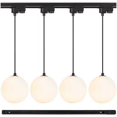 Ledhoff Oświetlenie szynowe SZYNA LED 1m + Oprawa WISZĄCA G9 biała kula szklana x4 Ledhoff Oświetlenie szynowe SZYNA LED 1m + Oprawa WISZĄCA G9 biała kula szklana x4