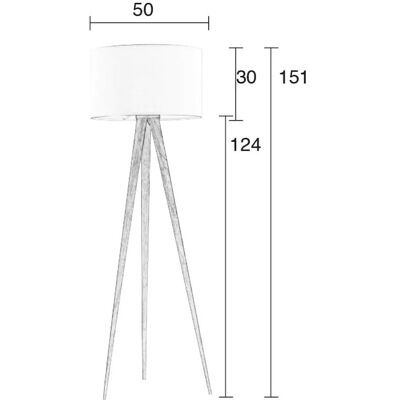 Lampa podłogowa Tripod od Zuiver - 151cm - Czarna - Metal & Drewno Lampa podłogowa Tripod od Zuiver - 151cm - Czarna - Metal & Drewno