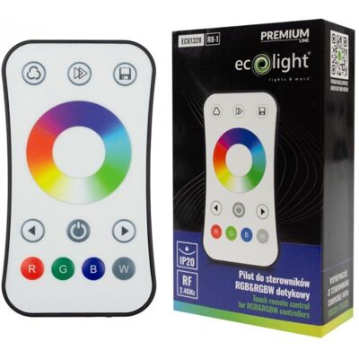 Ecolight Pilot Dotykowy RF R8-1 do Taśm LED RGB/RGBW Sterowanie Bezprzewodowe Biały Ecolight Pilot Dotykowy RF R8-1 do Taśm LED RGB/RGBW Sterowanie Bezprzewodowe Biały