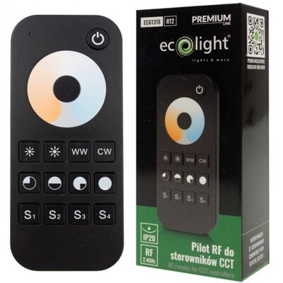 Ecolight Pilot Dotykowy RT2 RF do sterowników do Taśm LED CCT dotykowy czarny Ecolight Pilot Dotykowy RT2 RF do sterowników do Taśm LED CCT dotykowy czarny