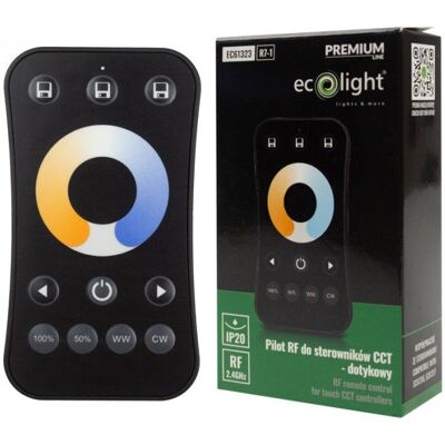 Ecolight Pilot R7-1 RF do sterowników do Taśm LED CCT dotykowy czarny Ecolight Pilot R7-1 RF do sterowników do Taśm LED CCT dotykowy czarny