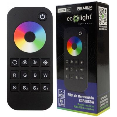 Ecolight Pilot RT4 RF do sterowników RGB/RGBW dotykowy czarny Ecolight Pilot RT4 RF do sterowników RGB/RGBW dotykowy czarny