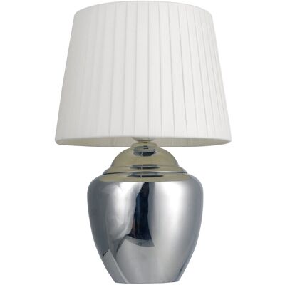 Lampa stołowa Platinet - Biała, Srebrna Podstawa, H35 Lampa stołowa Platinet - Biała, Srebrna Podstawa, H35