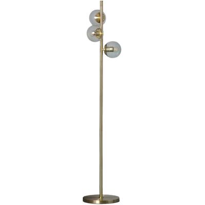 Złota lampa podłogowa Pugilia - Szklana kula 3xE27 Złota lampa podłogowa Pugilia - Szklana kula 3xE27