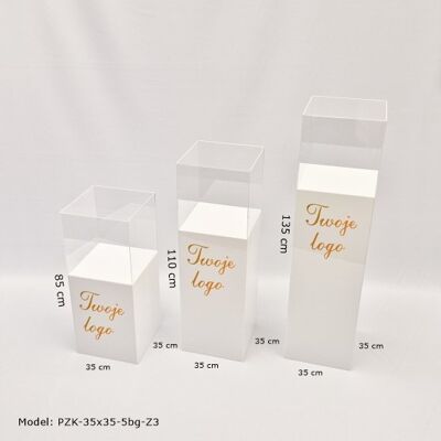 ARTCOP Postumenty + klosz Podesty z plexi opal 35x35cm Gablota Wystawa 3 szt +LOGO ARTCOP Postumenty + klosz Podesty z plexi opal 35x35cm Gablota Wystawa 3 szt +LOGO