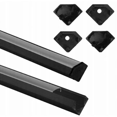 Ecolight Profil Aluminiowy Czarny Do Taśm Led Narożny 2m Klosz Transparentny Ecolight Profil Aluminiowy Czarny Do Taśm Led Narożny 2m Klosz Transparentny