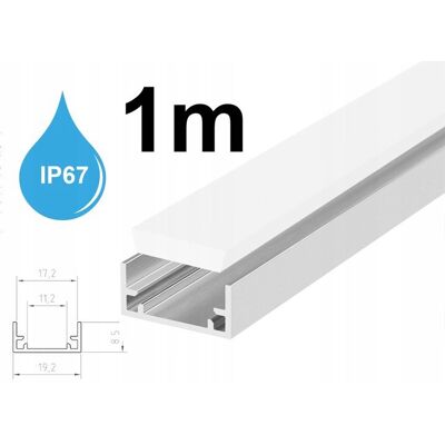LED-ONE Profil aluminiowy hermetyczny IP67 podłogowy + klosz mleczny 1m do taśm led LED-ONE Profil aluminiowy hermetyczny IP67 podłogowy + klosz mleczny 1m do taśm led
