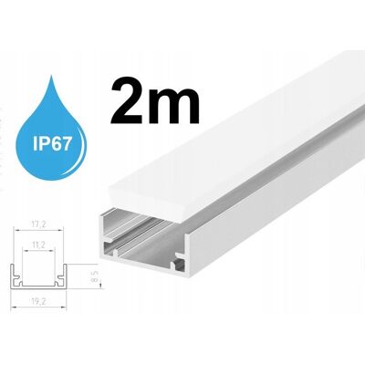LED-ONE Profil aluminiowy hermetyczny IP67 podłogowy + klosz mleczny 2m do taśm led LED-ONE Profil aluminiowy hermetyczny IP67 podłogowy + klosz mleczny 2m do taśm led