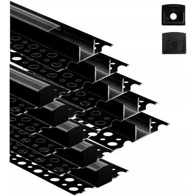 Inny producent Profil do Taśm LED GPP03 Czarny + klosz transparentny 3m Zestaw 10 sztuk Inny producent Profil do Taśm LED GPP03 Czarny + klosz transparentny 3m Zestaw 10 sztuk