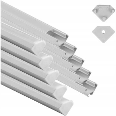 Inny producent Profil do Taśm LED Narożny biały + Klosz Biały Mleczny 3m Zestaw 10 sztuk Inny producent Profil do Taśm LED Narożny biały + Klosz Biały Mleczny 3m Zestaw 10 sztuk