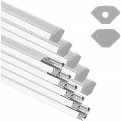 Inny producent Profil Narożny do Taśm LED Srebrny + klosz mleczny 3m R03 Zestaw 10 sztuk Inny producent Profil Narożny do Taśm LED Srebrny + klosz mleczny 3m R03 Zestaw 10 sztuk