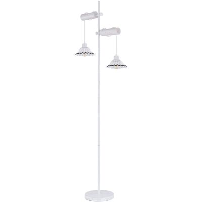 Prowansalska LAMPA podłogowa JOWITA 54050-2S Globo metalowa OPRAWA stojąca zwieszane kopuły białe czarne Prowansalska LAMPA podłogowa JOWITA 54050-2S Globo metalowa OPRAWA stojąca zwieszane kopuły białe czarne