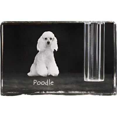 Pudel - stojak na długopis, kryształowy organizer ze zdjęciem psa, unikatowa ozdoba biurka marki Art-Dog Pudel - stojak na długopis, kryształowy organizer ze zdjęciem psa, unikatowa ozdoba biurka marki Art-Dog