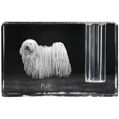 Puli - stojak na długopis, kryształowy organizer ze zdjęciem psa, unikatowa ozdoba biurka marki Art-Dog Puli - stojak na długopis, kryształowy organizer ze zdjęciem psa, unikatowa ozdoba biurka marki Art-Dog