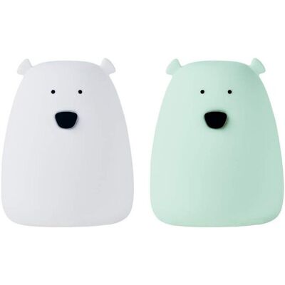 Inny producent Rabbit & Friends - Zestaw 2 lampek MiniMiś w kolorze Biały i Arktyczna Zieleń Inny producent Rabbit & Friends - Zestaw 2 lampek MiniMiś w kolorze Biały i Arktyczna Zieleń
