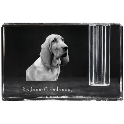 Redbone Coonhound - stojak na długopis, kryształowy organizer ze zdjęciem psa, unikatowa ozdoba biurka marki Art-Dog Redbone Coonhound - stojak na długopis, kryształowy organizer ze zdjęciem psa, unikatowa ozdoba biurka marki Art-Dog