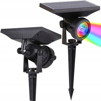SuperLed Reflektor ogrodowy solarny LED RGB wbijany Lampa na szpikulec mocna SuperLed Reflektor ogrodowy solarny LED RGB wbijany Lampa na szpikulec mocna