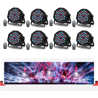 Inny producent Reflektor PAR RGB 8 szt. DELIBANG 72W LED Światło Sceniczne DJ DMX512 Inny producent Reflektor PAR RGB 8 szt. DELIBANG 72W LED Światło Sceniczne DJ DMX512