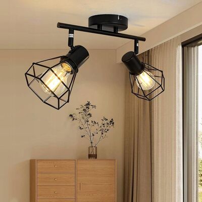 Inny producent Reflektor sufitowy LED, czarny, E27, lampa sufitowa do salonu, na 2 żarówki Inny producent Reflektor sufitowy LED, czarny, E27, lampa sufitowa do salonu, na 2 żarówki