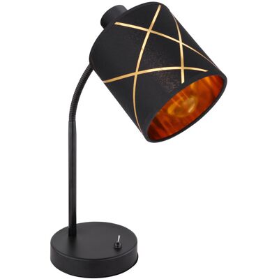 GLOBO Regulowana lampa biurkowa Bemmo stojąca do gabinetu czarna złota GLOBO Regulowana lampa biurkowa Bemmo stojąca do gabinetu czarna złota