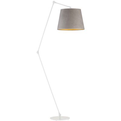 LYSNE Regulowana lampa podłogowa do czytania MANILA VELUR, szary ze złotym wnętrzem LYSNE Regulowana lampa podłogowa do czytania MANILA VELUR, szary ze złotym wnętrzem