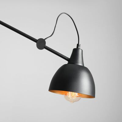 Aldex Regulowana lampa stojąca Aida czarna metalowa do salonu Aldex Regulowana lampa stojąca Aida czarna metalowa do salonu