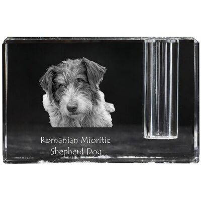 Romanian Mioritic Shepherd Dog - stojak na długopis, kryształowy organizer ze zdjęciem psa, unikatowa ozdoba biurka marki Art-Dog Romanian Mioritic Shepherd Dog - stojak na długopis, kryształowy organizer ze zdjęciem psa, unikatowa ozdoba biurka marki Art-Dog