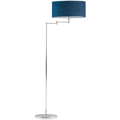 LYSNE Ruchoma lampa podłogowa do salonu CANCUN VELUR E27, granatowy LYSNE Ruchoma lampa podłogowa do salonu CANCUN VELUR E27, granatowy