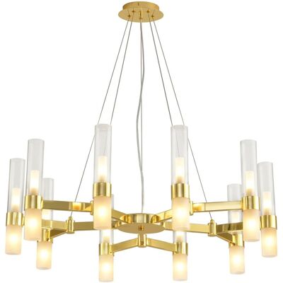 Step Into Design Salonowa lampa wisząca Candela DN1505-10 gold Step mleczne tuby złote Step Into Design Salonowa lampa wisząca Candela DN1505-10 gold Step mleczne tuby złote