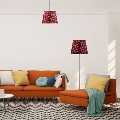 Sanico Goldlux lampa podłogowa SCARLET nikiel 140cm abażur stożek 35cm red nature E27 IP20 - 336521 Sanico Goldlux lampa podłogowa SCARLET nikiel 140cm abażur stożek 35cm red nature E27 IP20 - 336521