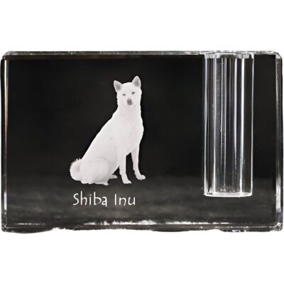 Shiba Inu - stojak na długopis, kryształowy organizer ze zdjęciem psa, unikatowa ozdoba biurka marki Art-Dog Shiba Inu - stojak na długopis, kryształowy organizer ze zdjęciem psa, unikatowa ozdoba biurka marki Art-Dog