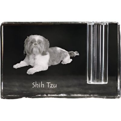 Shih Tzu, Shi tsu, Shi-Tzu, Szi-cu, Szitzu - stojak na długopis, kryształowy organizer ze zdjęciem psa, unikatowa ozdoba biurka marki Art-Dog Shih Tzu, Shi tsu, Shi-Tzu, Szi-cu, Szitzu - stojak na długopis, kryształowy organizer ze zdjęciem psa, unikatowa ozdoba biurka marki Art-Dog