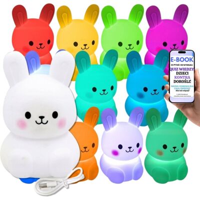 Pltb Silikonowa lampka LED króliczek Królik Dla Dziecka Lampa Nocna Biurkowa • RGB zmiana kolorów • PREZENT DLA DZIECKA CÓRKI WNUCZKI + EBOOK-2 Pltb Silikonowa lampka LED króliczek Królik Dla Dziecka Lampa Nocna Biurkowa • RGB zmiana kolorów • PREZENT DLA DZIECKA CÓRKI WNUCZKI + EBOOK-2