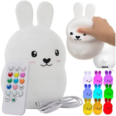 songmics Silikonowa lampka nocna dla dzieci miękka KRÓLIK kolorowa RGB LED USB Pilot songmics Silikonowa lampka nocna dla dzieci miękka KRÓLIK kolorowa RGB LED USB Pilot