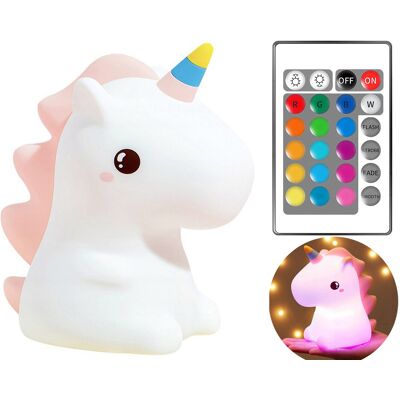 Inny producent Silikonowa Lampka Nocna Led Jednorożec Miękka Bezprzewodowa Unicorn + Pilot Inny producent Silikonowa Lampka Nocna Led Jednorożec Miękka Bezprzewodowa Unicorn + Pilot