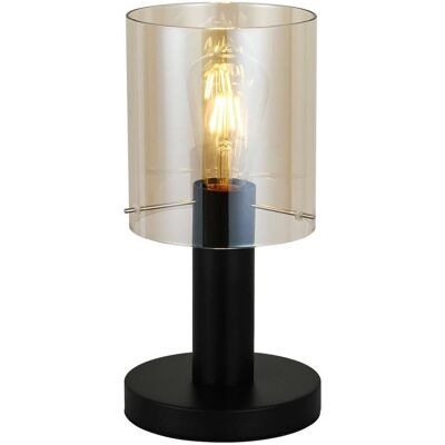 Skandynawska LAMPA stołowa SARDO TB-5581-1-BK+AMB Italux szklana LAMPKA biurkowa loftowa stojąca bursztynowa czarna Skandynawska LAMPA stołowa SARDO TB-5581-1-BK+AMB Italux szklana LAMPKA biurkowa loftowa stojąca bursztynowa czarna