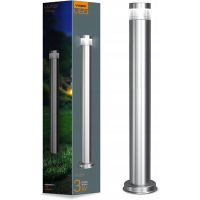 Słupek oświetleniowy okrągły LED Videx 3W 270lm 2700K 80 cm srebrny Słupek oświetleniowy okrągły LED Videx 3W 270lm 2700K 80 cm srebrny