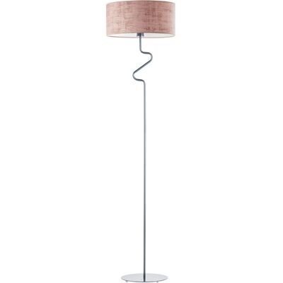LYSNE Srebrna, Metalowa Lampa Podłogowa Z Abażurem W Stylu Glamour Moroni Velur E27, Różowy LYSNE Srebrna, Metalowa Lampa Podłogowa Z Abażurem W Stylu Glamour Moroni Velur E27, Różowy