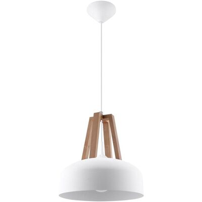 Iga Stalowo-Drewniana Lampa Wisząca ANDROMEDA Biały/ Naturale drewno Iga Stalowo-Drewniana Lampa Wisząca ANDROMEDA Biały/ Naturale drewno